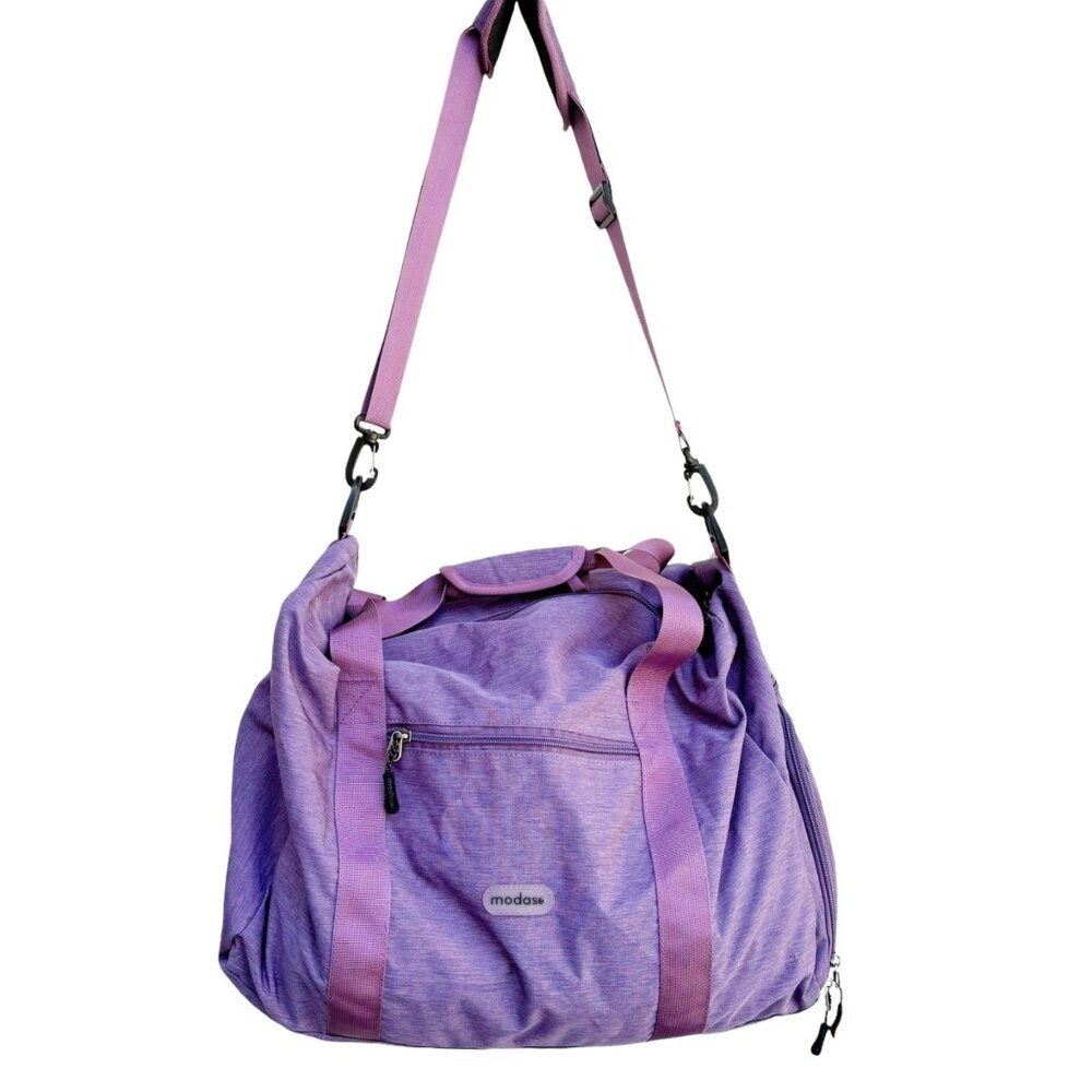 Modase Purple Duffle/Weekender Travel Bag With Adjustable Shoulder Strap & Multi